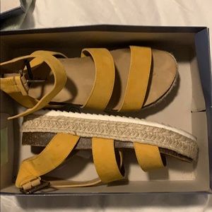 Yellow platform sandals